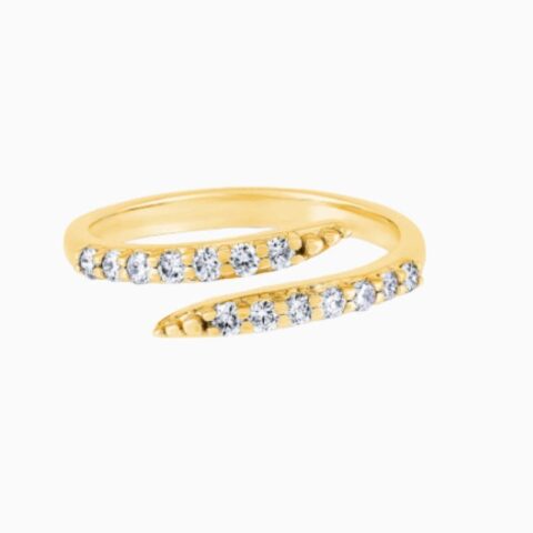 Open Wrap Lab Grown Diamond Ring golden