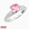 Natural Padparadscha Sapphire round ring
