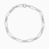 Paperclip And Lab Grown Diamond Station Bracelet with lab grown diamonds in 14k solid gold