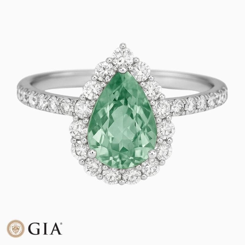 Natural Paraiba Tourmaline pear ring