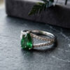 Pear Tsavorite Diamond Ring
