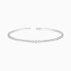 Lab Grown Diamond Pentagon Illusion Flexible Bangle with lab grown diamonds in 14k solid gold