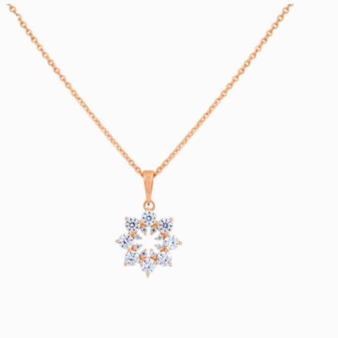 petite snowflake natural diamond necklace