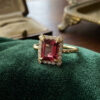 Pink Tourmaline Yellow Gold Ring