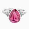 Natural Pink Tourmaline ring in 18K White Gold