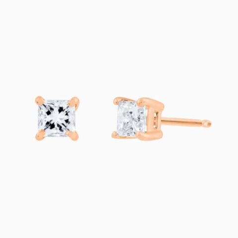 rose gold Princess Cut Natural Diamond