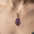 Purple Amethyst Diamond Gold Pendant