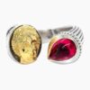 Natural Rubellite ring in 18K Yellow Gold