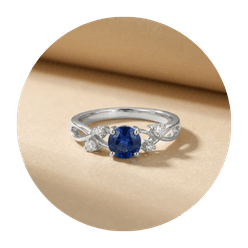 Blue sapphire diamond twist ring