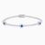 Lab Grown Diamond Tennis Bracelet With Sapphire Centered Flower Clusters with lab grown diamonds in 14k solid gold