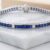 White gold sapphire and diamond tennis bracelet with alternating princess-cut gemstones