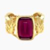 Natural Rubellite ring in 18K Yellow Gold