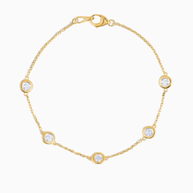 Diamond By The Yard Natural Diamond Bracelet in 14k solid gold with natural diamonds golden