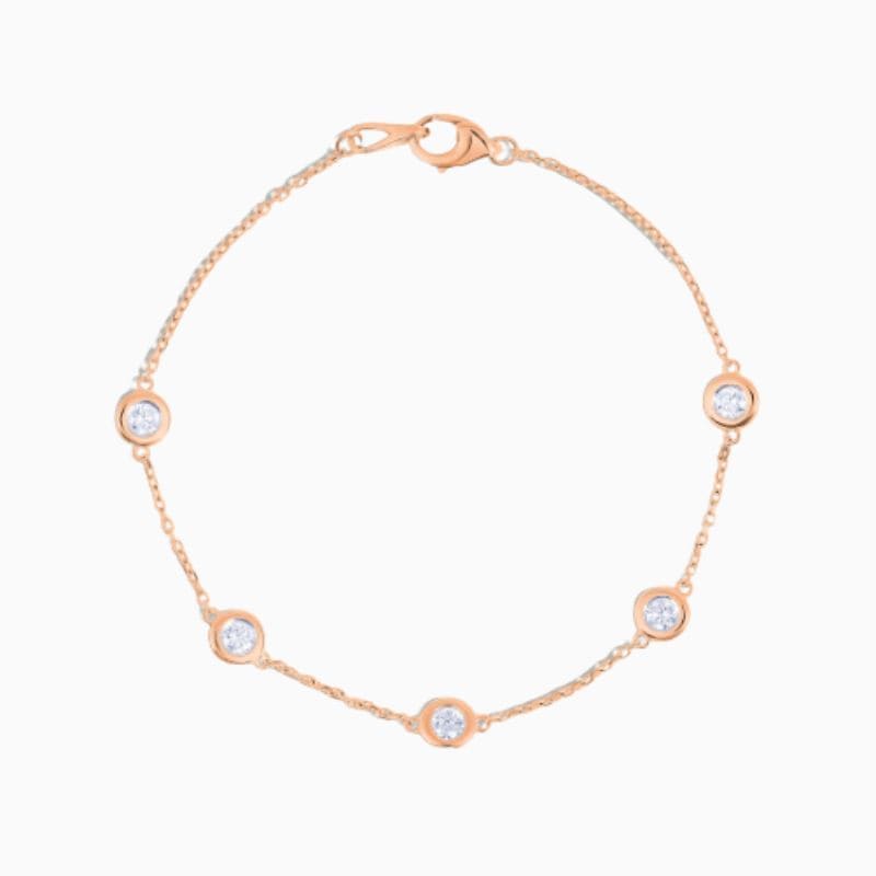 Diamond By The Yard Natural Diamond Bracelet in 14k solid gold with natural diamonds rose gold
