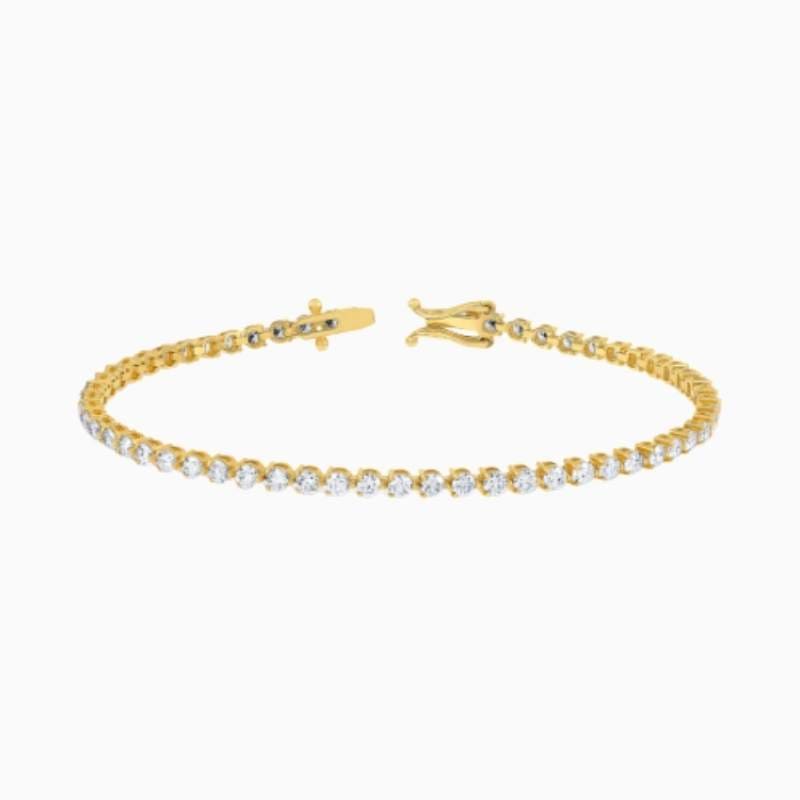 3 prong lab grown diamond bracelet gold