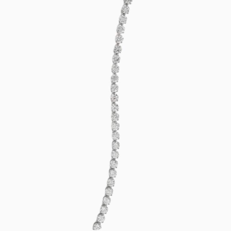 3 prong lab grown diamond bracelet silver