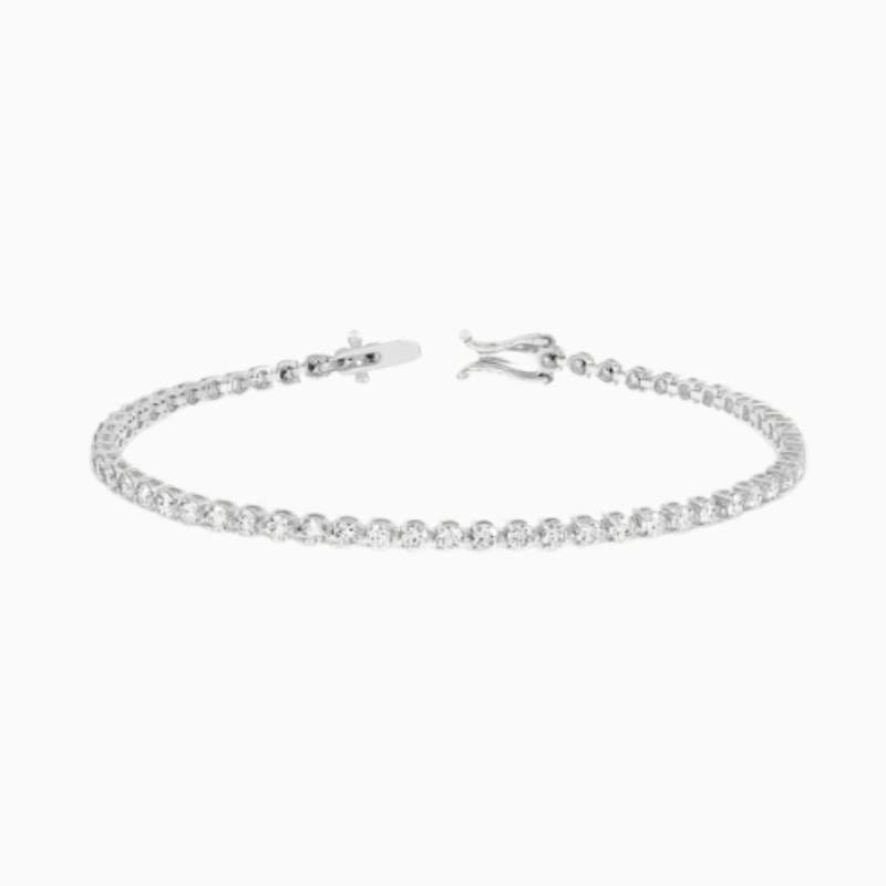 3 Prong Lab Grown Diamond Bracelet with lab grown diamonds in 14k solid gold