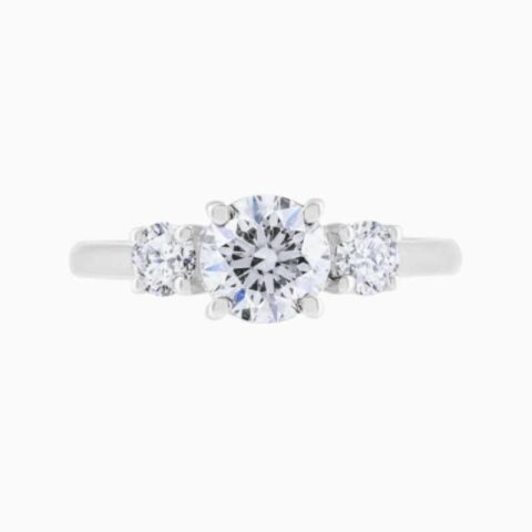 Three Stone Round Lab Grown Diamond Ring