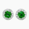 Tsavorite diamond earrings in 14K White Gold