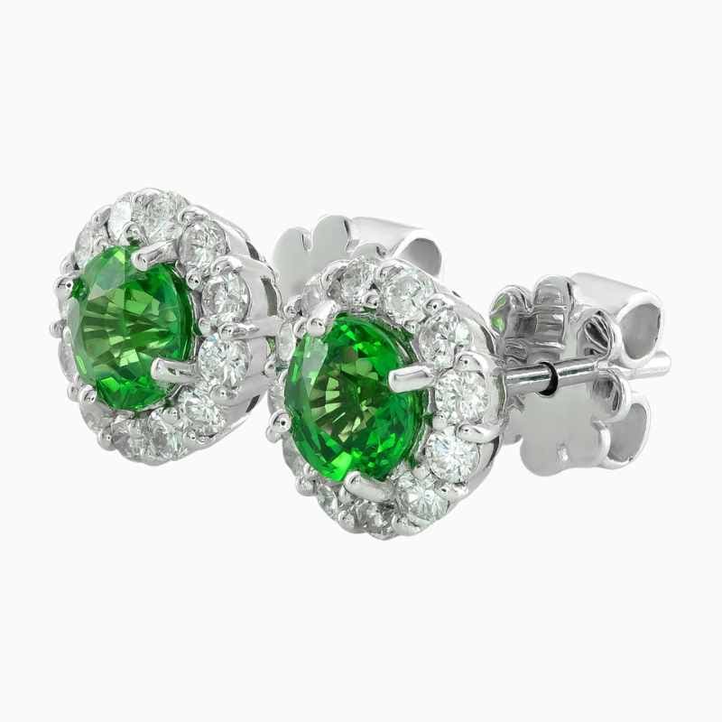 Tsavorite diamond earrings