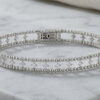 Two Row Beaded Flexible Bangle Flower Clusters