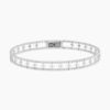 Flexible Beaded Flower Clover Lab Grown Diamond Bangle