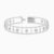 2 Row Beaded Bangle With Lab Grown Dimond Flower Clovers And Diamond Line with lab grown diamonds in 14k solid gold