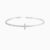 Two Tone Half Lab Grown Diamond Cross Flexible Bangle with lab grown diamonds in 14k solid gold