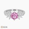 Natural Pink Sapphire ring in Platinum