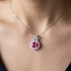Velvet Bloom Spinel Diamond Gold Pendant