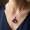 Violet Amethyst Diamond Pendant