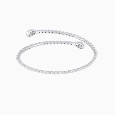 Lab Grown Diamond Water Drop Cuff Bangle with lab grown diamonds in 14k solid gold silver
