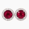 Rubellite diamond earrings