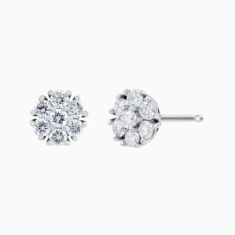 Flower lab grown diamond earrings