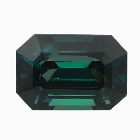 Natural teal green-blue sapphire gemstone