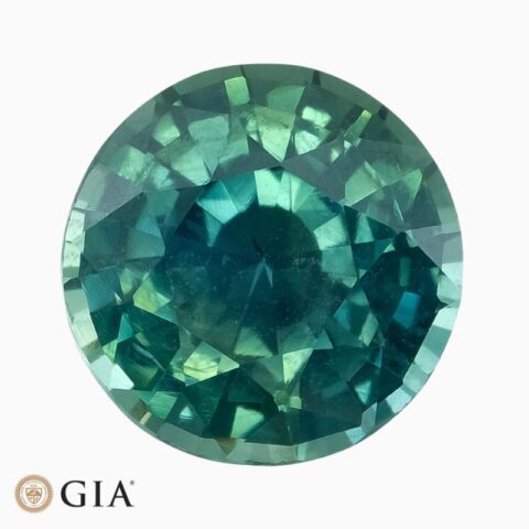 Natural teal green-blue sapphire gemstone