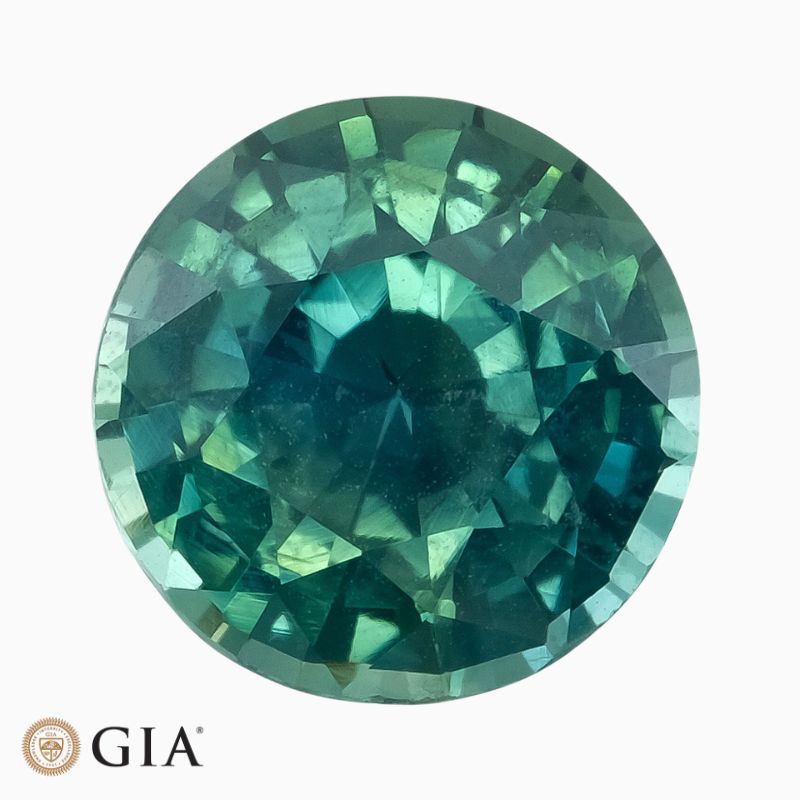 Natural teal green-blue sapphire gemstone