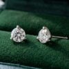 3 Prong Martini Setting IGI Certified Lab Grown Diamond Stud Earrings