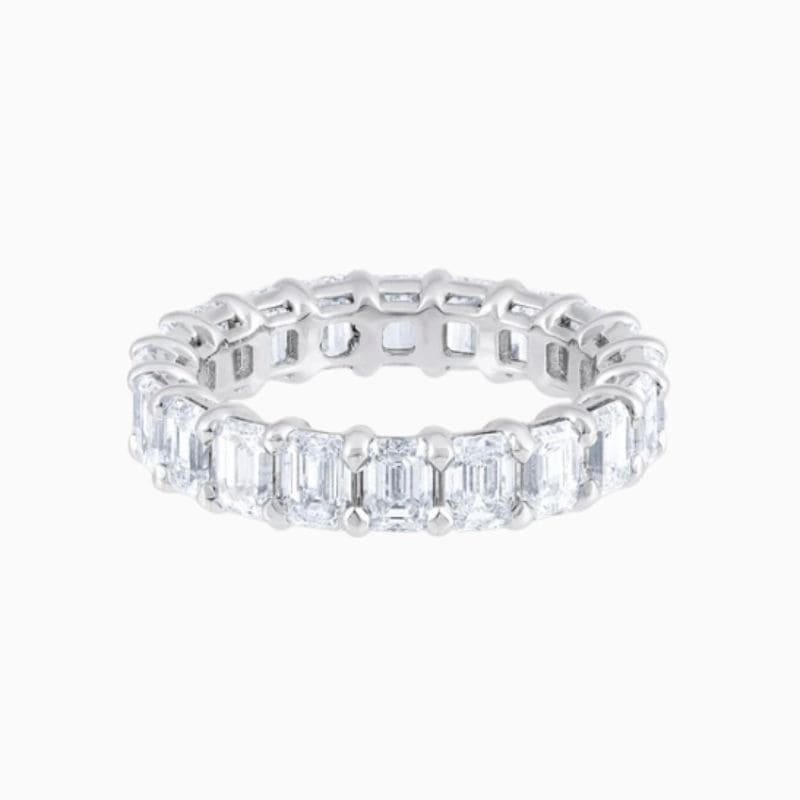 Emerald cut lab diamond eternity band