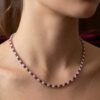 Alternating Ruby Lab Grown Diamond Tennis Necklace