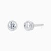 Bezel Set IGI Diamond Stud Earrings in 14K gold