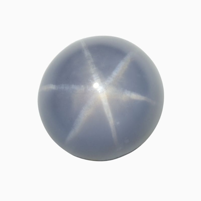 Natural blue-gray star sapphire gemstone