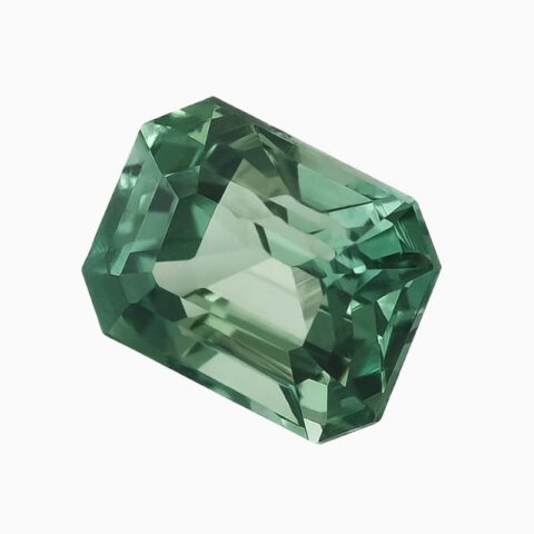 Natural blue-green sapphire gemstone