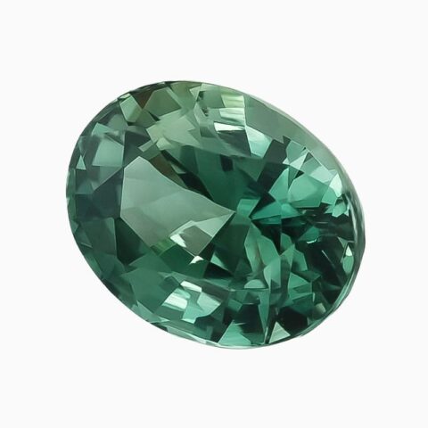 Natural blue-green sapphire gemstone