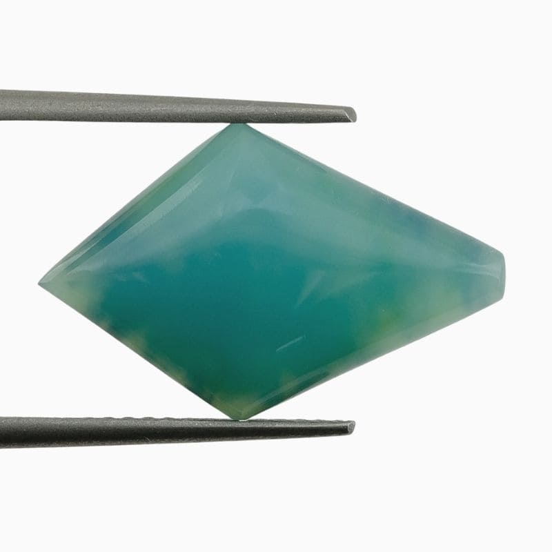 Natural dendritic blue opal gemstone
