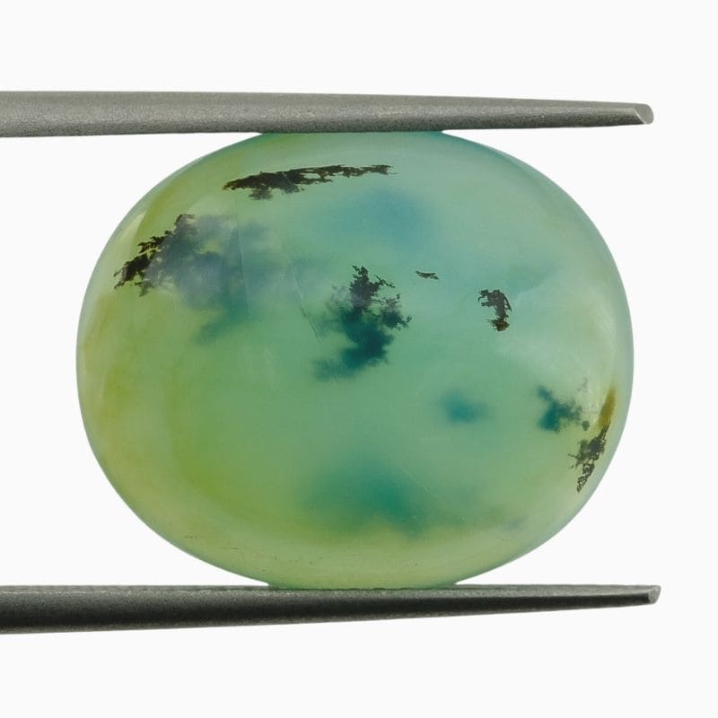 Natural dendritic blue opal gemstone