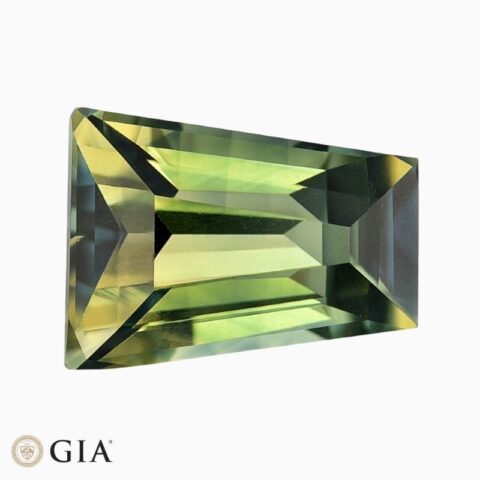 Natural zoned blue and yellow sapphire gemstone