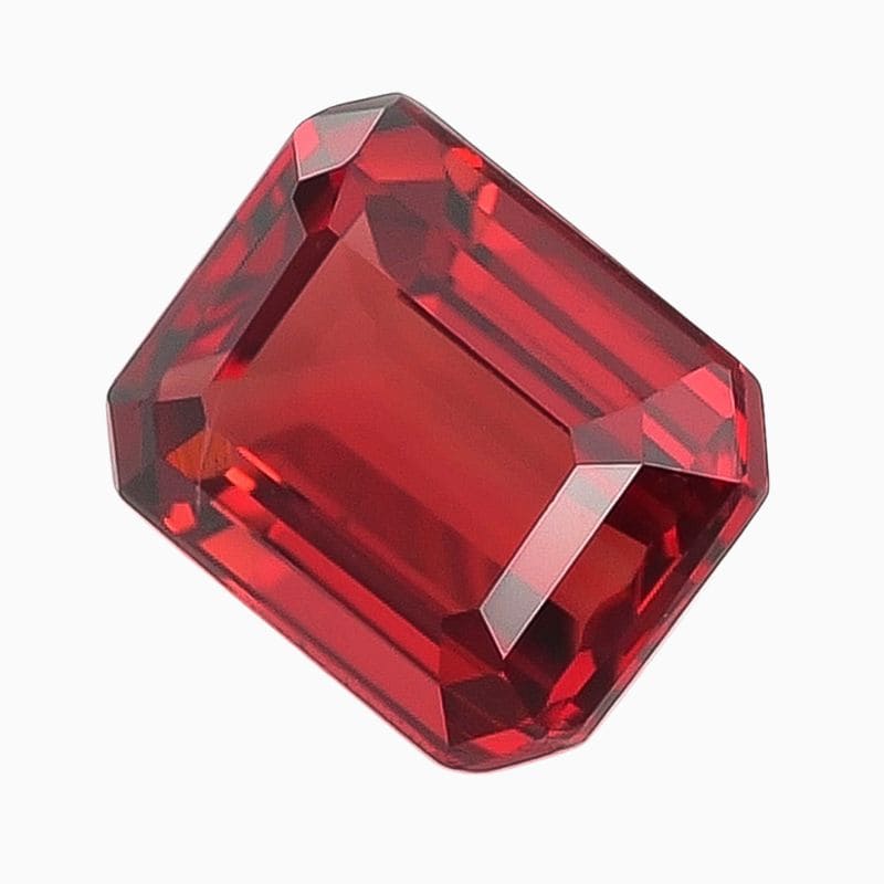 Natural orangy red spinel gemstone