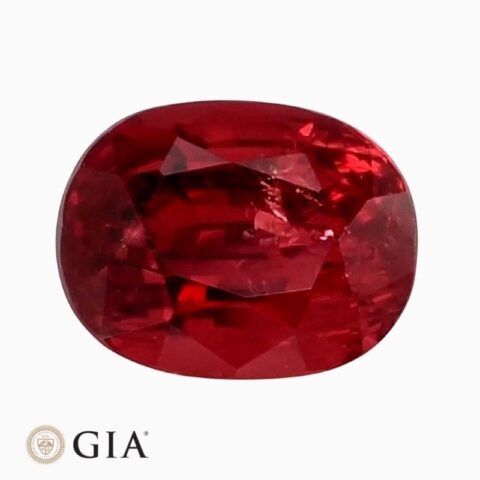 Natural red spinel gemstone