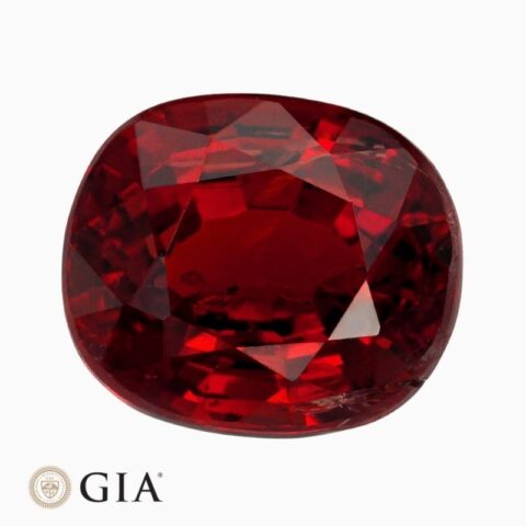 Natural orangy red spinel gemstone